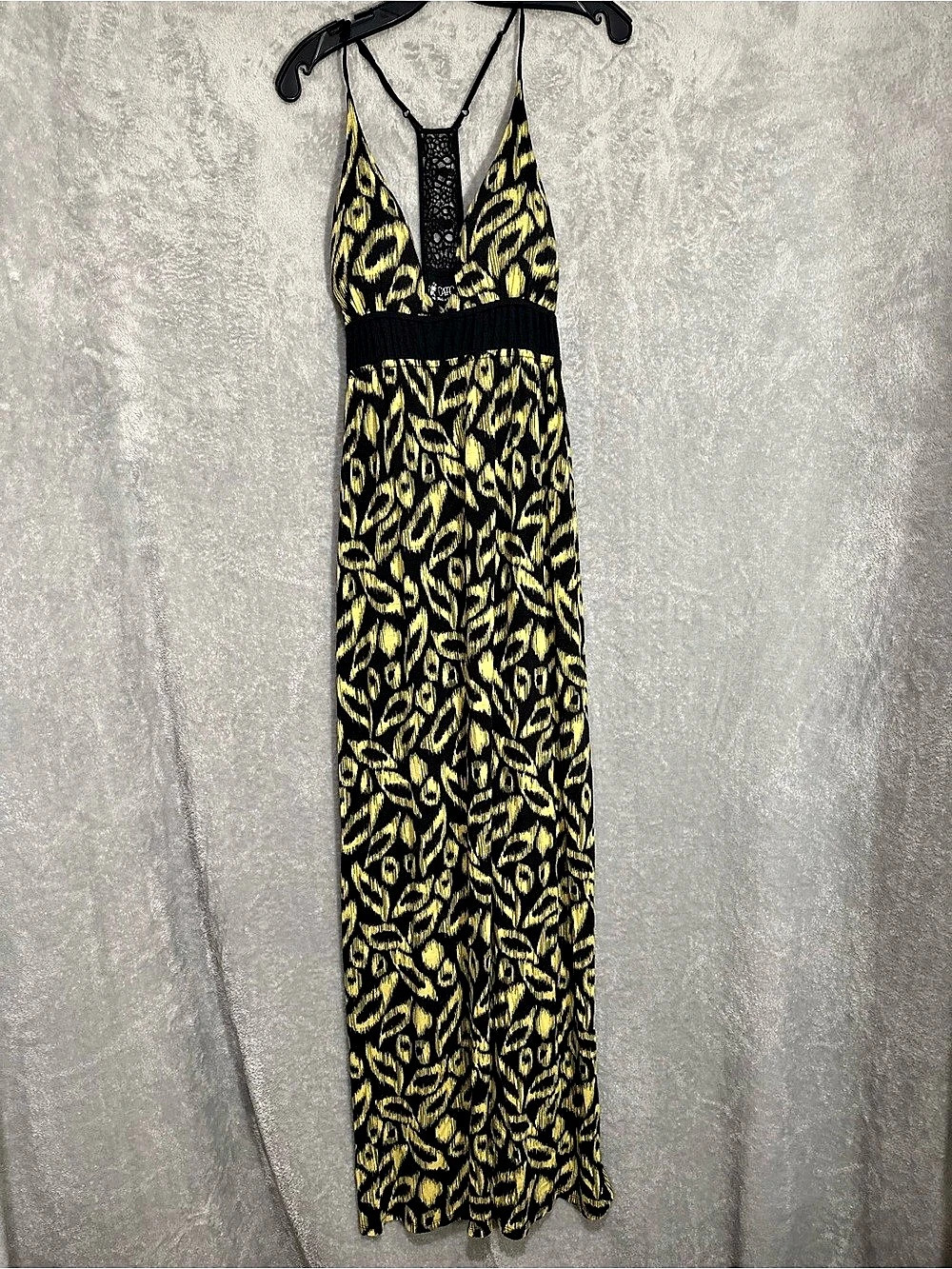 Cato Animal Print Maxi Dress in Black & Yellow Size Medium